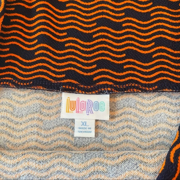 LuLaRoe XL Cassie skirt- navy blue & orange print - Picture 5 of 13